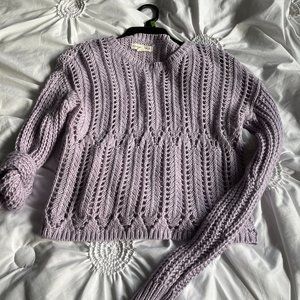 Crochet Aeropostale sweater in a lilac